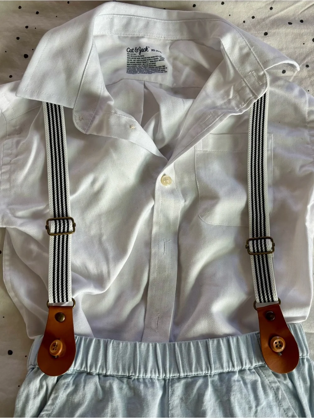 Boys Cotton Suit in Light Blue with Floral Lining